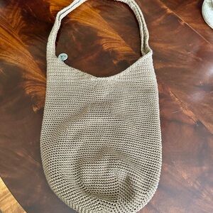 SAK Handcrafted Tan Knit Hobo Bag
